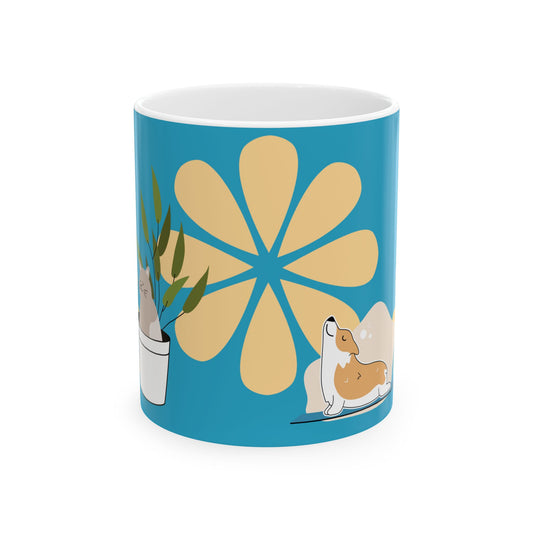 Cute Corgi & Flower Mug