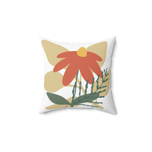 Boho Floral Accent Pillow