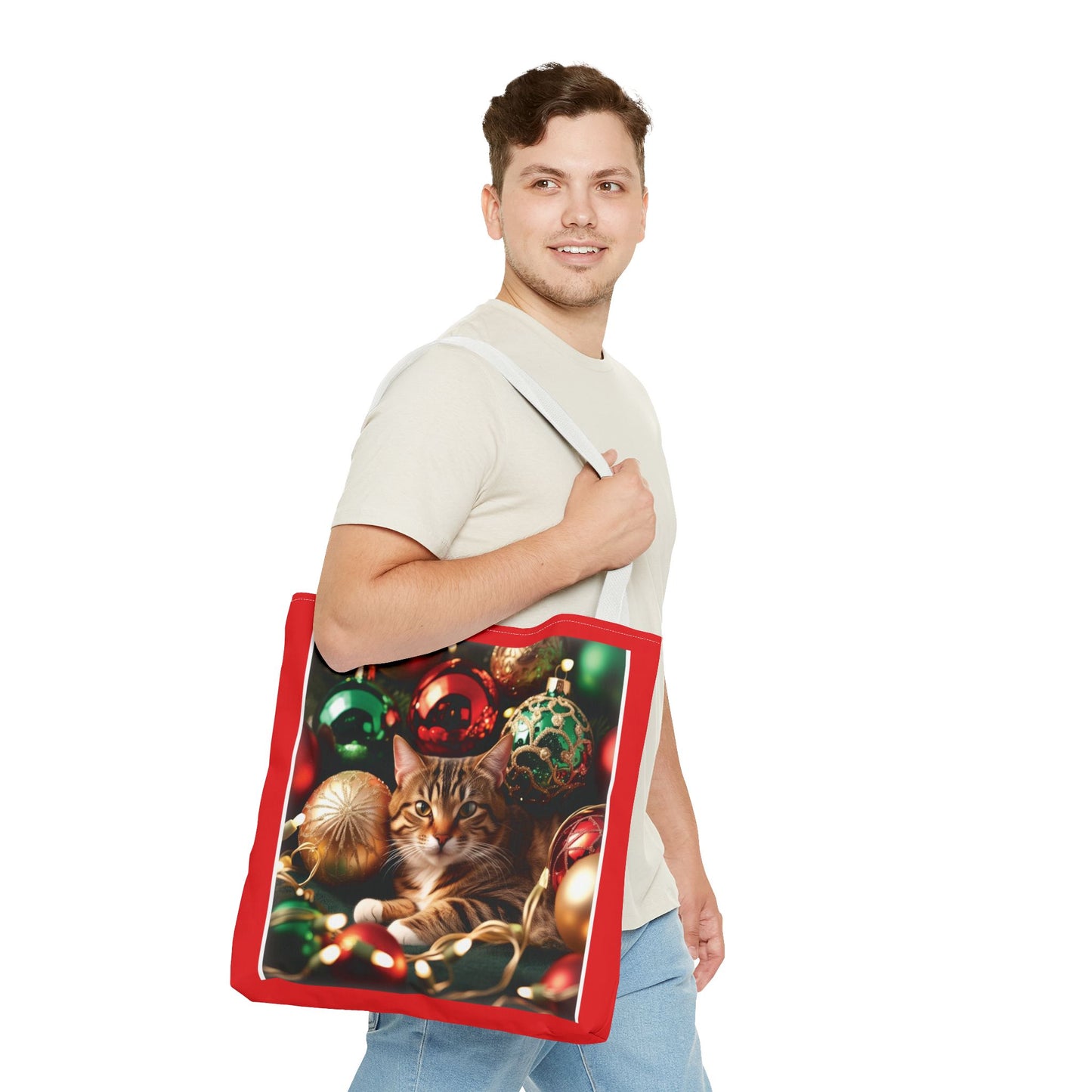 Festive Cat Christmas Tote