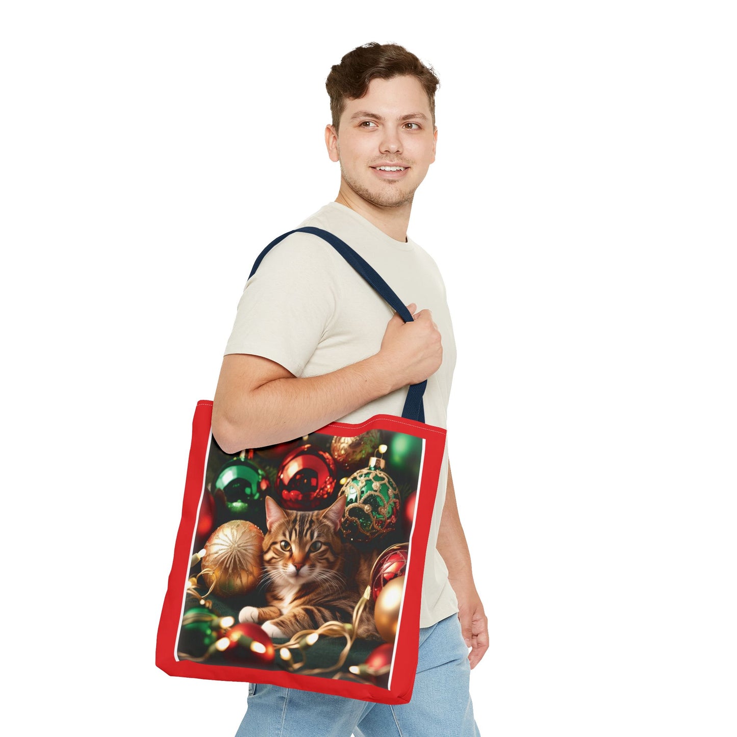 Festive Cat Christmas Tote